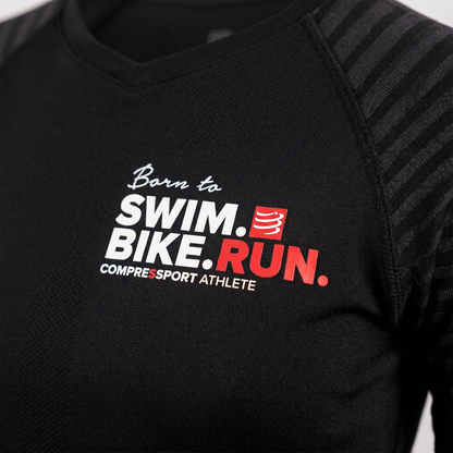 Training Tshirt Wmn Swim Bike Run Black