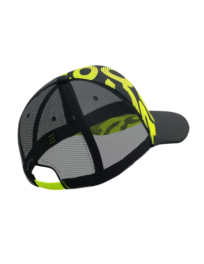 Gorra Deportiva Compressport Trucker Flash - Negro Amarillo