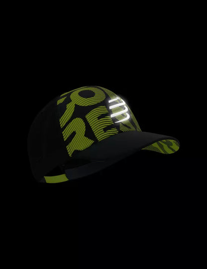 Gorra Deportiva Compressport Trucker Flash - Negro Amarillo