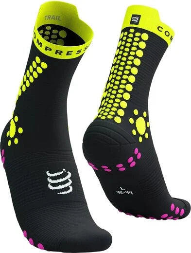 Pro Racing Socks v4.0 Trail BLACK/SAFE YELLOW/NEO PINK