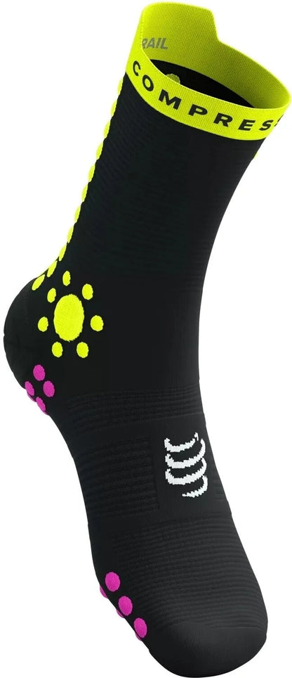 Pro Racing Socks v4.0 Trail BLACK/SAFE YELLOW/NEO PINK