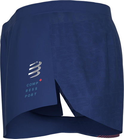 Shorts Compressport Racing Split Hombre - Azul S