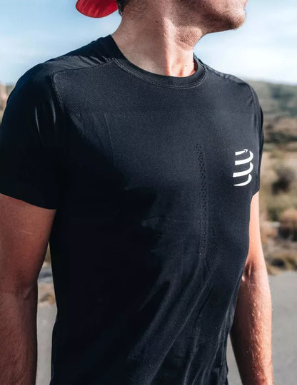 Camiseta Compressport Performance SS Hombre - Black White