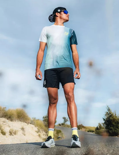 Camiseta Compressport Performance SS Hombre - Niagara Blue