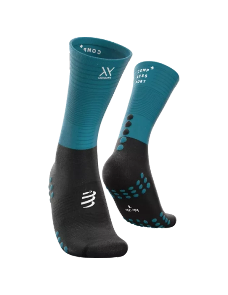 Mid Compression Socks Black-Ice Blue