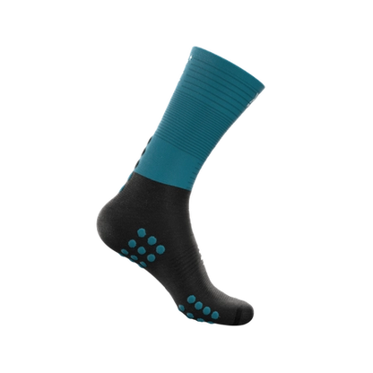 Medias Compressport Mid Compression Socks - Black Ice Blue
