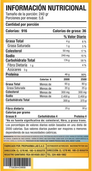 Proteína XL gainer Food Blend 3Lb