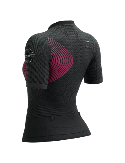 Camiseta Compressport Trail Running Postural SS Top Mujer Negro